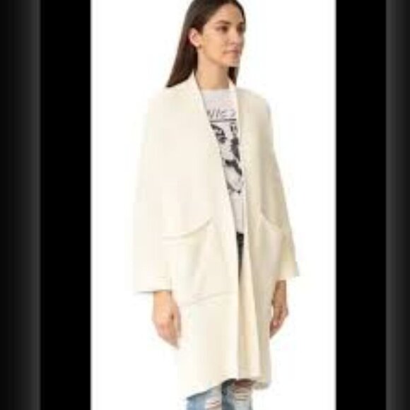 Free People By the Campfire Cardigan Long Sleeve Ivory Oversized S - Picture 15 of 15